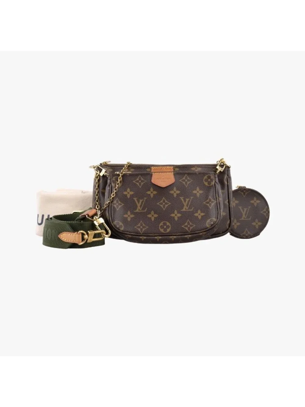 Louis Vuitton Multy Pochette Soir Monogram Brown Khaki Canvas